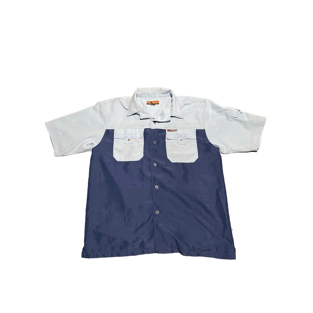 Veezo Wear Men’s Button Down Shirt Large Light Blue Navy